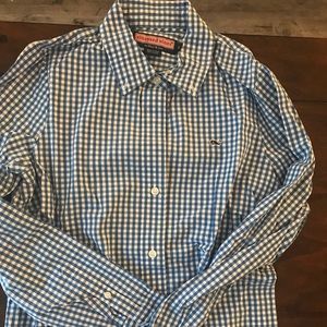 Vineyard Vines blue & white mini gingham shirt
